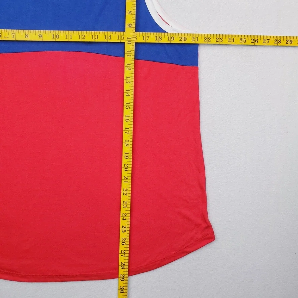 Texas Rangers Tank Top Womens XXL Blue Red Spellout Logo Shirt Baseball MLB NWT